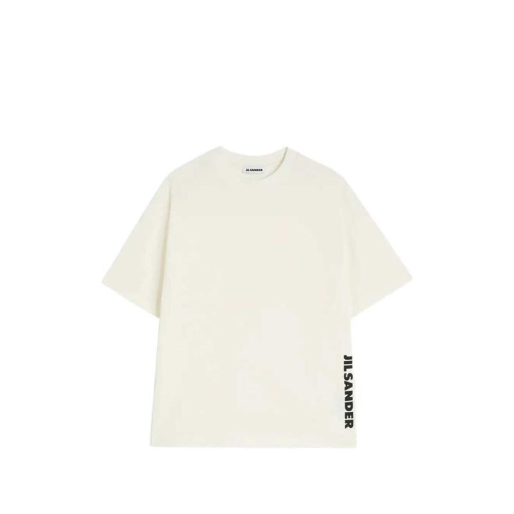 Jil Sander Men Crew-Neck T-Shirt With Printed Logo
